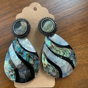 Black, white and turquoise earrings